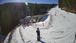 Modrá sjezdovka - dojezd k lanové dráze