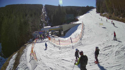 Modrá sjezdovka - dojezd k lanové dráze