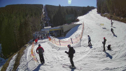 Modrá sjezdovka - dojezd k lanové dráze