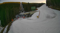 Modrá sjezdovka - dojezd k lanové dráze