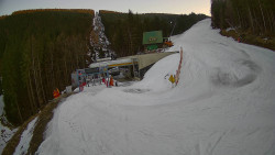 Modrá sjezdovka - dojezd k lanové dráze