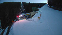 Modrá sjezdovka - dojezd k lanové dráze