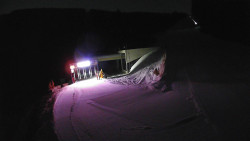 Modrá sjezdovka - dojezd k lanové dráze