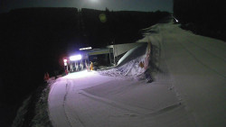 Modrá sjezdovka - dojezd k lanové dráze