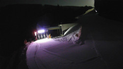 Modrá sjezdovka - dojezd k lanové dráze