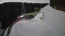 Modrá sjezdovka - dojezd k lanové dráze