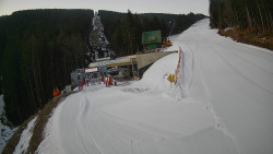 Modrá sjezdovka - dojezd k lanové dráze