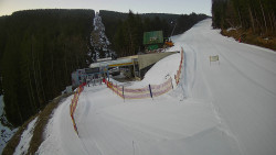 Modrá sjezdovka - dojezd k lanové dráze