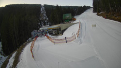 Modrá sjezdovka - dojezd k lanové dráze