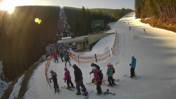 Modrá sjezdovka - dojezd k lanové dráze