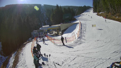 Modrá sjezdovka - dojezd k lanové dráze