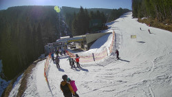 Modrá sjezdovka - dojezd k lanové dráze