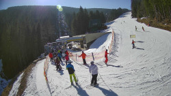 Modrá sjezdovka - dojezd k lanové dráze