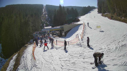 Modrá sjezdovka - dojezd k lanové dráze