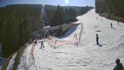 Modrá sjezdovka - dojezd k lanové dráze