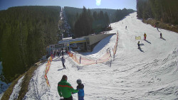 Modrá sjezdovka - dojezd k lanové dráze