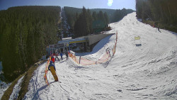 Modrá sjezdovka - dojezd k lanové dráze