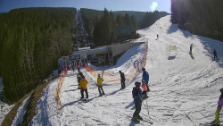 Modrá sjezdovka - dojezd k lanové dráze