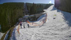 Modrá sjezdovka - dojezd k lanové dráze