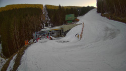 Modrá sjezdovka - dojezd k lanové dráze