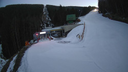 Modrá sjezdovka - dojezd k lanové dráze