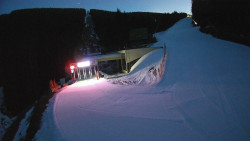 Modrá sjezdovka - dojezd k lanové dráze