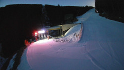 Modrá sjezdovka - dojezd k lanové dráze