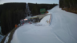 Modrá sjezdovka - dojezd k lanové dráze