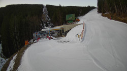 Modrá sjezdovka - dojezd k lanové dráze