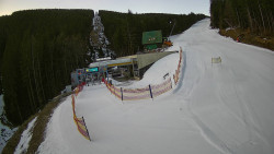 Modrá sjezdovka - dojezd k lanové dráze