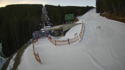 Modrá sjezdovka - dojezd k lanové dráze