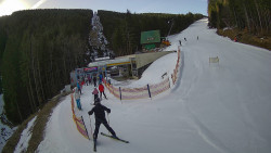 Modrá sjezdovka - dojezd k lanové dráze