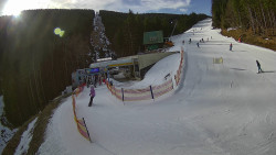 Modrá sjezdovka - dojezd k lanové dráze