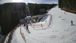 Modrá sjezdovka - dojezd k lanové dráze