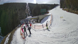 Modrá sjezdovka - dojezd k lanové dráze