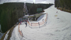 Modrá sjezdovka - dojezd k lanové dráze