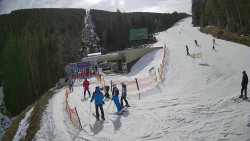 Modrá sjezdovka - dojezd k lanové dráze