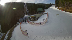 Modrá sjezdovka - dojezd k lanové dráze