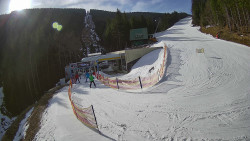 Modrá sjezdovka - dojezd k lanové dráze