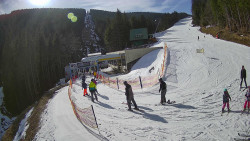 Modrá sjezdovka - dojezd k lanové dráze