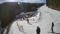 Modrá sjezdovka - dojezd k lanové dráze