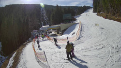 Modrá sjezdovka - dojezd k lanové dráze