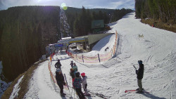 Modrá sjezdovka - dojezd k lanové dráze