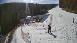 Modrá sjezdovka - dojezd k lanové dráze