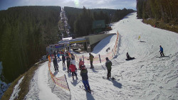 Modrá sjezdovka - dojezd k lanové dráze