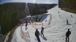 Modrá sjezdovka - dojezd k lanové dráze