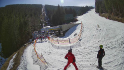 Modrá sjezdovka - dojezd k lanové dráze