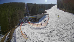 Modrá sjezdovka - dojezd k lanové dráze