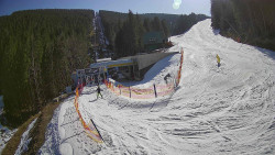 Modrá sjezdovka - dojezd k lanové dráze