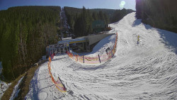 Modrá sjezdovka - dojezd k lanové dráze